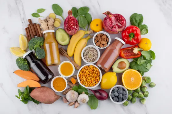 alimentos en una rutina saludable