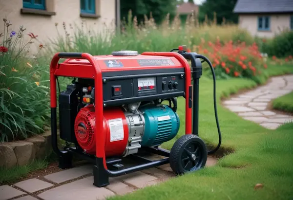 generador electrico gasolina funcionando en exterior