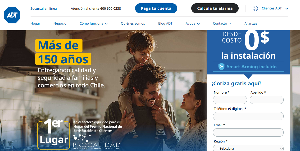 empresas de seguridad en chile ADT alarmas monitoreo hogares seguridad inteligente