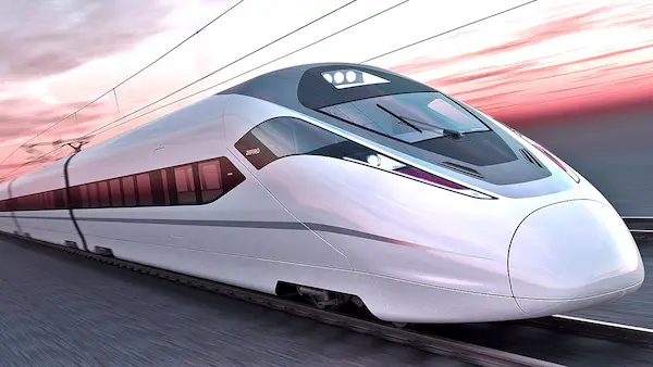 tren más rápido del mundo en Japón viajando a alta velocidad